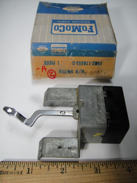 1966 ford fairlane, 500xl, 500gt - windshield wiper switch - single speed - nos