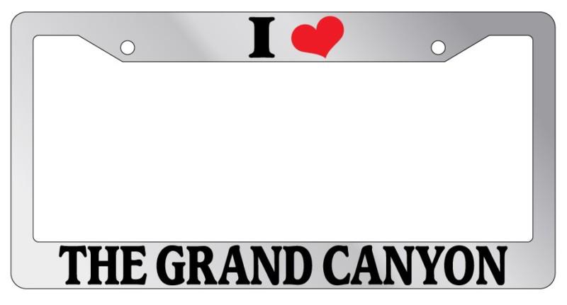 Chrome license plate frame i heart the grand canyon auto accessory novelty