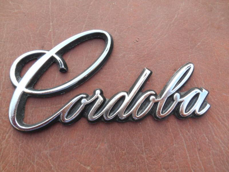 Chrysler cordoba chrome script emblem  driver quality