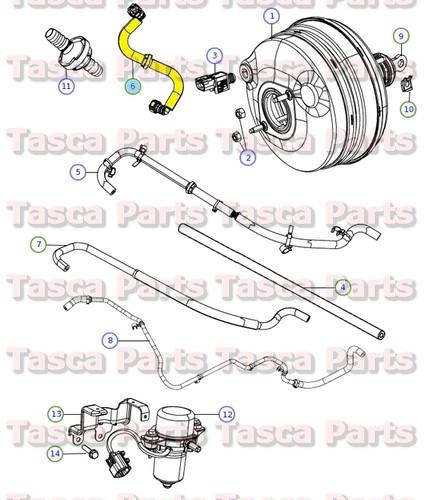 Oem brake booster vacuum hose 2014 chrysler 300 dodge charger 3.6l #4581554ab