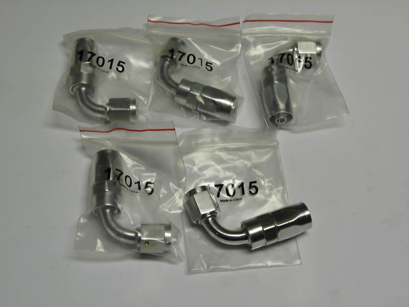 5 pack -6 an 90º elbow female swivel hose end polished fuel oil air fitting