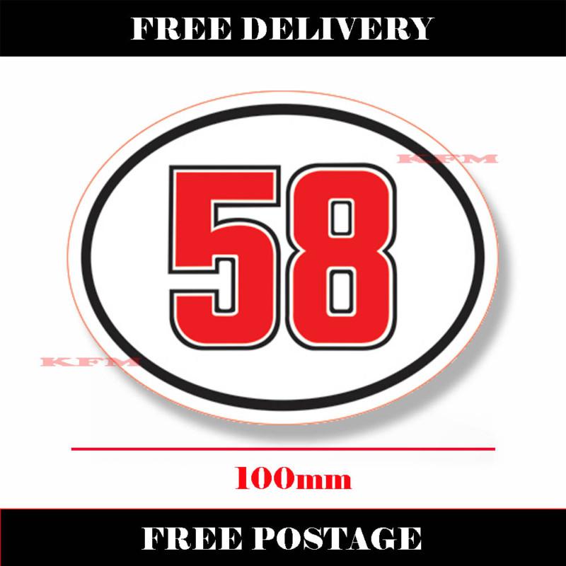 Moto gp marco simoncelli 58 helmet aufkleber adesivo autocollant sticker ~free~