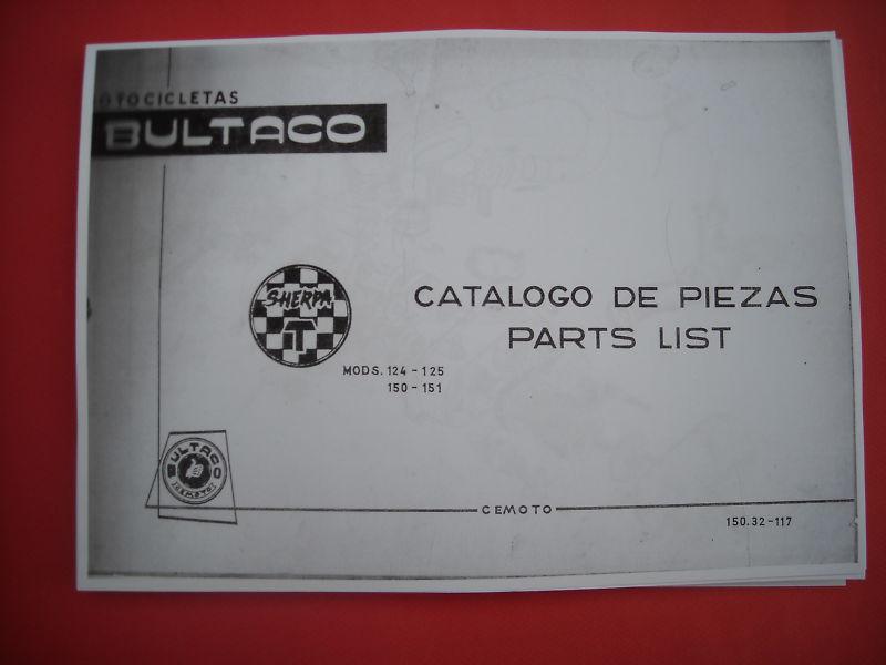 Bultaco sherpa t' 124-150m, spare-parts list, copy of the original, p/n 15032117
