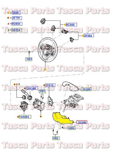 New oem steering column lower shroud w / fixed foot pedals 2013-14 flex & taurus