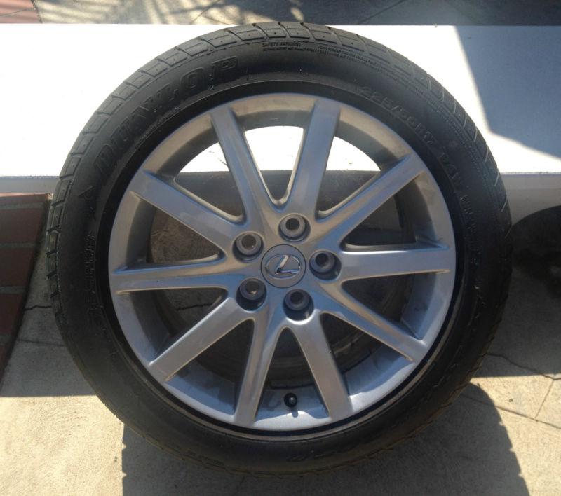 Lexus oem set of (4) 17” x 7.5” alloy wheels with dunlop tires great condition 