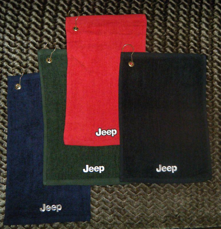 Jeep   cotton golf towel towels w/ hook & grommet attach to bag ! pga  holes