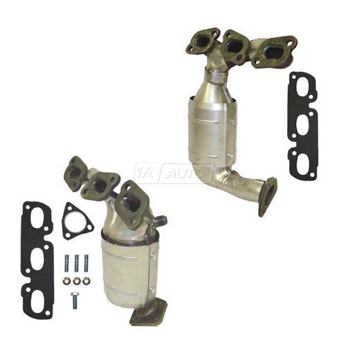 Exhaust manifold & gasket w/catalytic converter left & right pair for 02-06 mpv