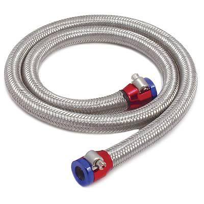 Spectre hose fuel braided stainless red/blue magna-clamp ends 5/16"x3 ft. len ea