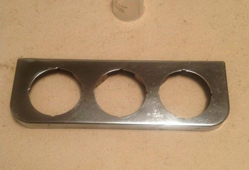 Vintage stewart warner triple gauge panel chrome