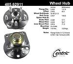 Centric parts 405.62011e rear hub assembly