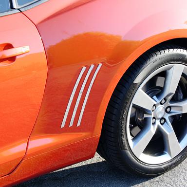 2010-2014 camaro chrome billet rear quarter panel side vent trim accent inserts