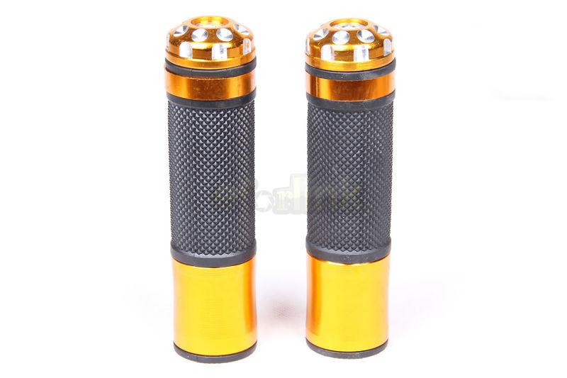 Gold 7/8" handlebar motorcycle hand grips for honda yahama suzuki ninja r1 r6 .