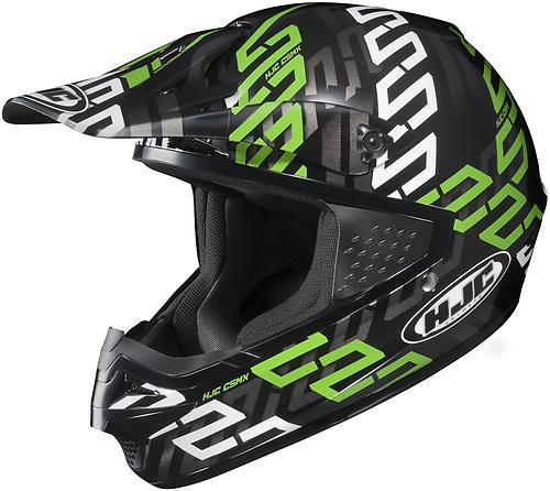 New hjc cs-mx link offroad/motocross adult helmet,mc-4/green/black/white,2xl/xxl