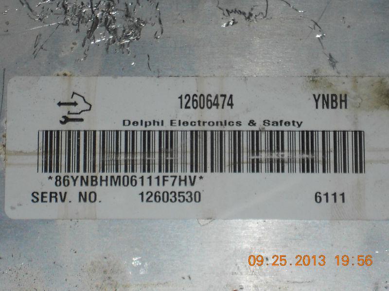 2006-2009 chevrolet impala or monte carlo ecm ecu computer 12606474