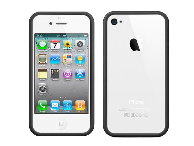 Black bumper signal case cover for apple iphone 4 4g