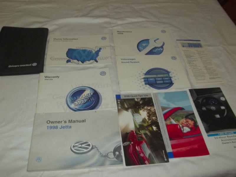 1998 vw jetta owner's manual 10/pc.set & black sporty denim volkswagen  case