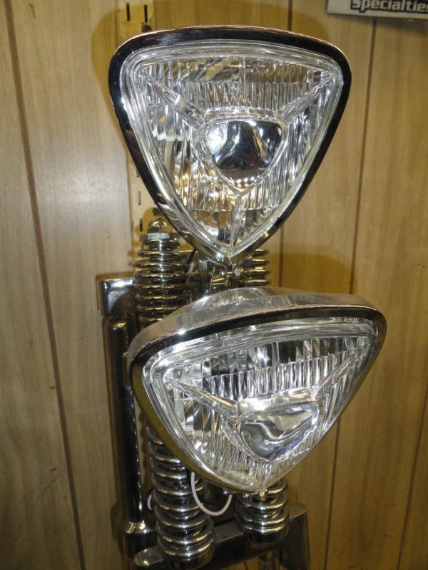 Chopper "new" set of chrome single beam triangle headlights