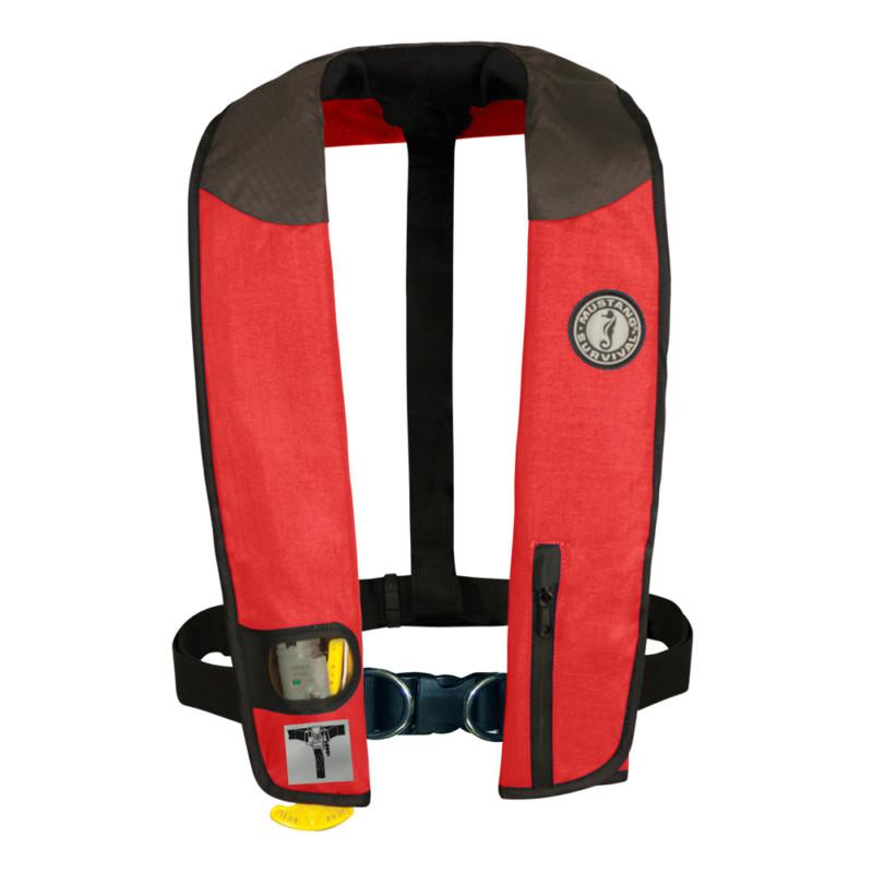 Mustang deluxe adult inflatable - manual w/harness - universal - red/black/carbo