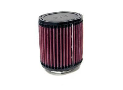 K&n air filter element oval straight cotton gauze red 2.25" dia inlet ru-1100