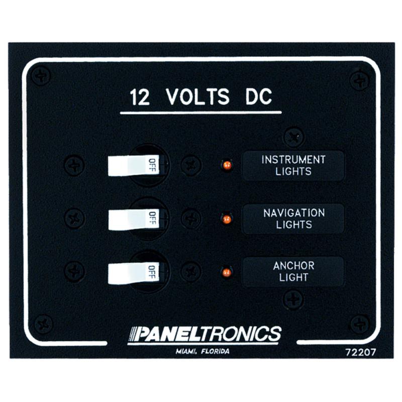 Paneltronics standard dc 3 position breaker panel w/leds 9972207b