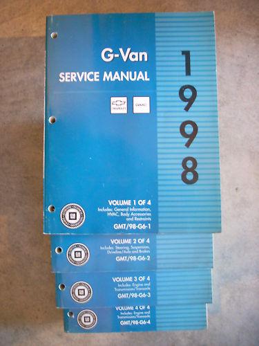 1998 98 chevy chevrolet gmc g 10 20 30 van service shop repair book manual