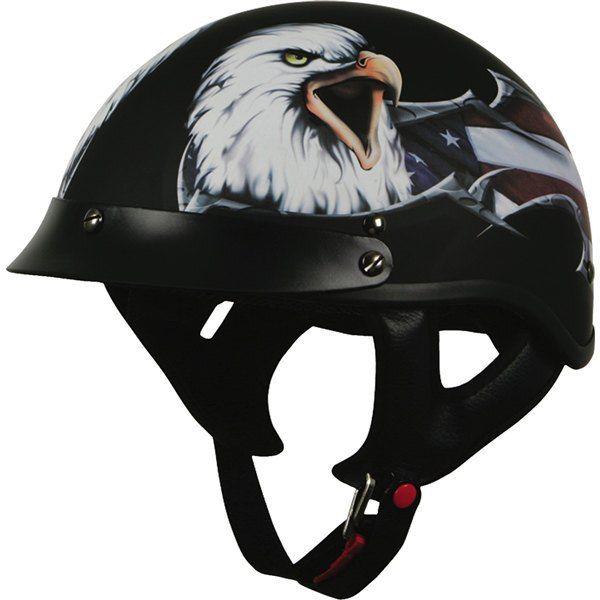 Gloss black m torc black hills t-53 eagle half helmet