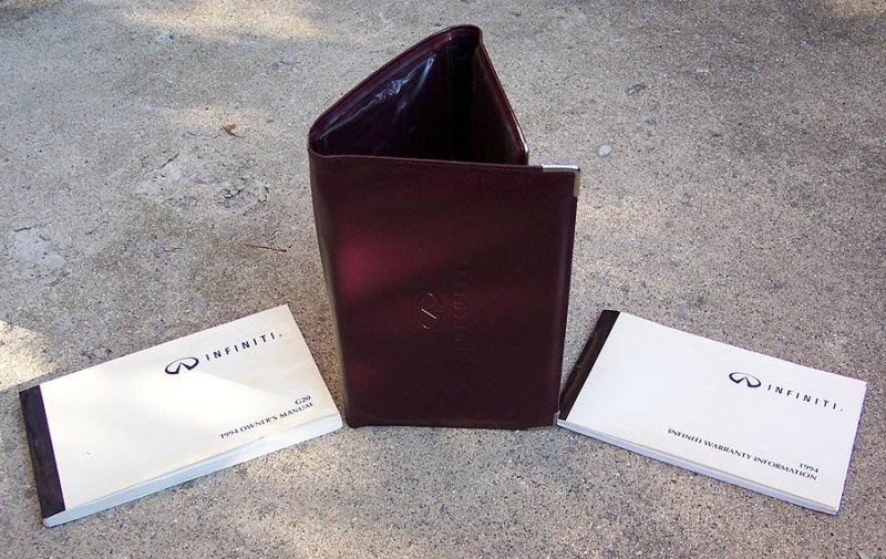 1994 '94 infiniti g20 g 20 owner owners manual warranty book & cover case oem 