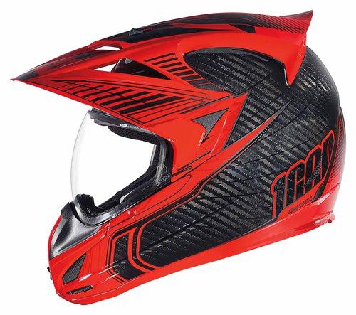 New icon variant carbon cyclic adult helmet, red/black, large/lg