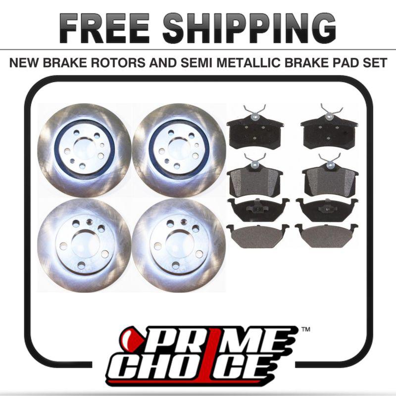 Front & rear kit 4 disc brake rotors and 8 metallic pads full complete set