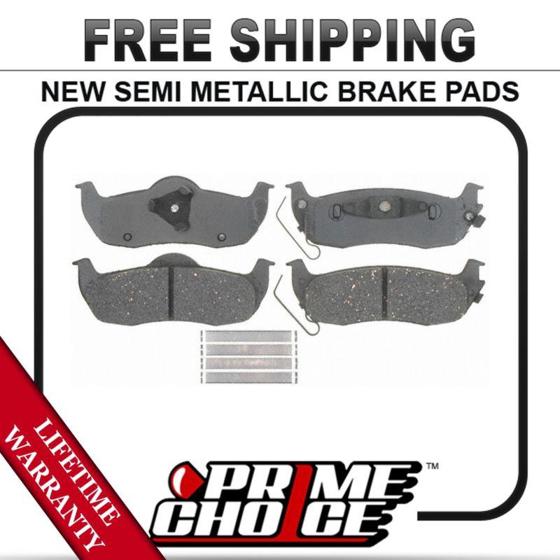 Rear semi metallic disc brake pad kit full set with lifetime warranty