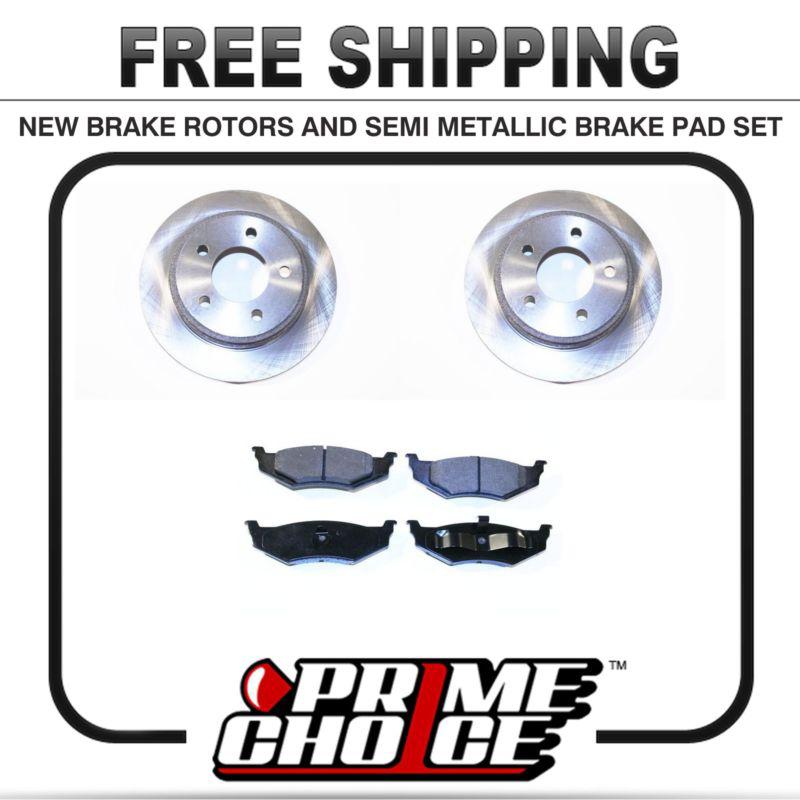 Premium rear metallic brake pads and disc rotors complete kit left & right pair