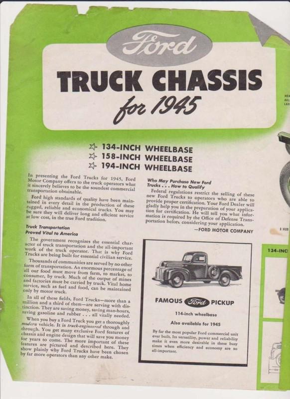 1945 ford truck literature