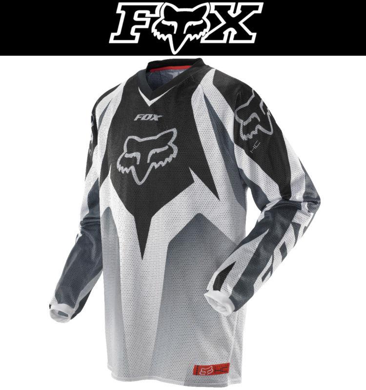 Fox racing hc race airline black white dirt bike jersey motocross mx atv 2014