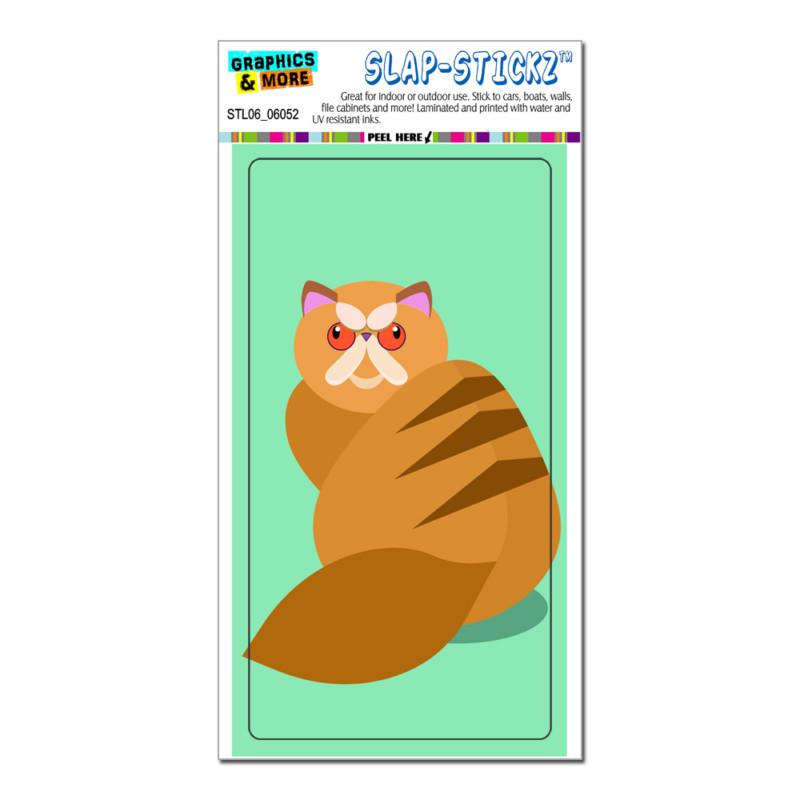 Geometric ginger persian cat - slap-stickz™ car window locker bumper sticker