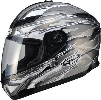 Gmax gm78 full face helmet firestarter titanium/silver l g178466 tc-18