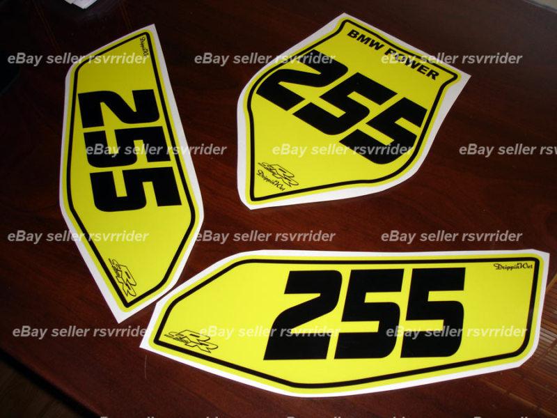  bmw trackday or race numberplate decal sticker set for a s 1000rr s1000rr 