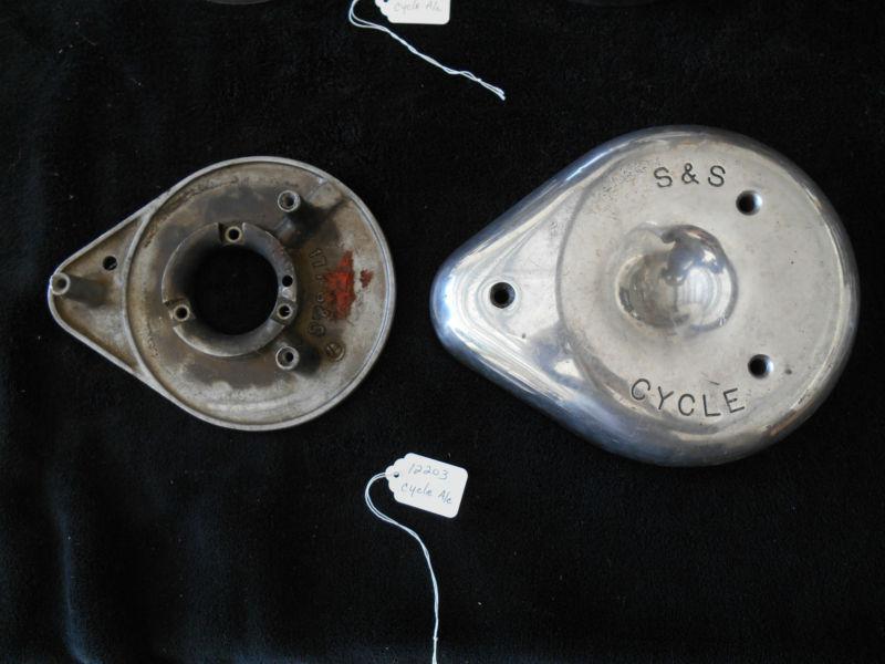 Original s&s b carburetor "cycle" air cleaner w/ backing plate #4