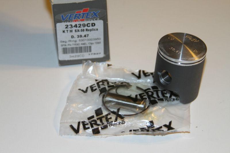 New vertex piston kit 2009-12 ktm sx 50 motorcycle w/ rings wrist pin circlips