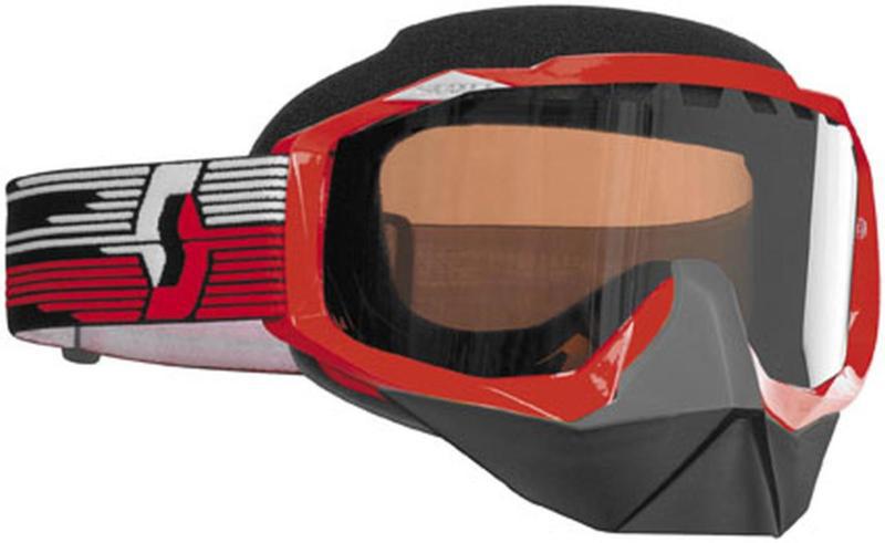 New scott hustle snowcross w/ rose acs thermal lens adult goggles, red, one size