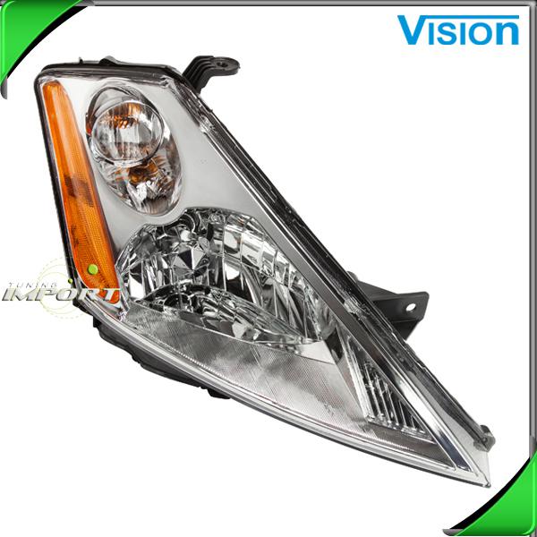 Right headlamp ni2503155 clear len chrome house amber reflector 2003-2008 murano