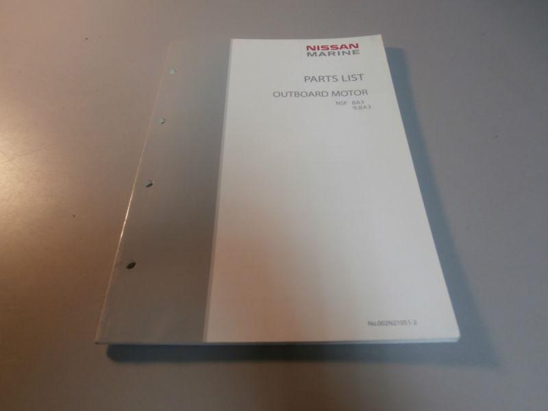 Nissan marine nsf8a3 nsf9.8a3 outboard motor parts catalog manual 002n21051-2