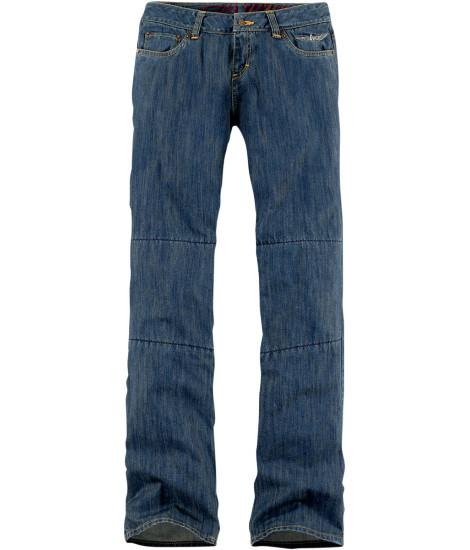 Icon hella womens denim motorcycle pants jeans blue size 4 