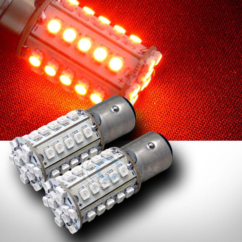 2x amber/orange 1156 ba15s 42 3528 smd led back-up/reverse rear/tail light bulbs