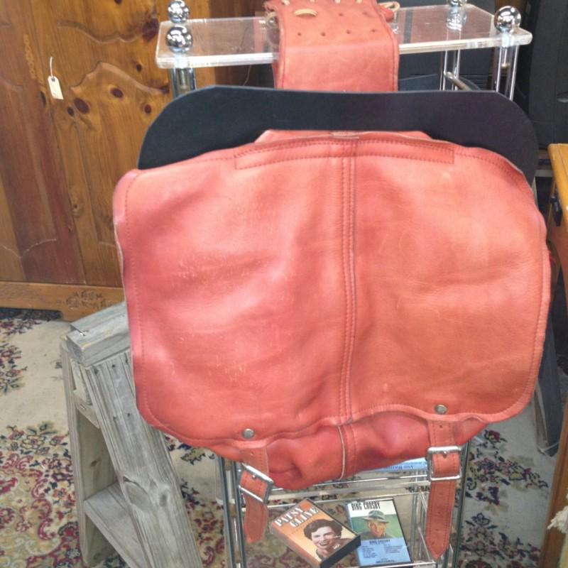 Custom leather saddlebags for harley and big cruiser motor cycles pecan leather 