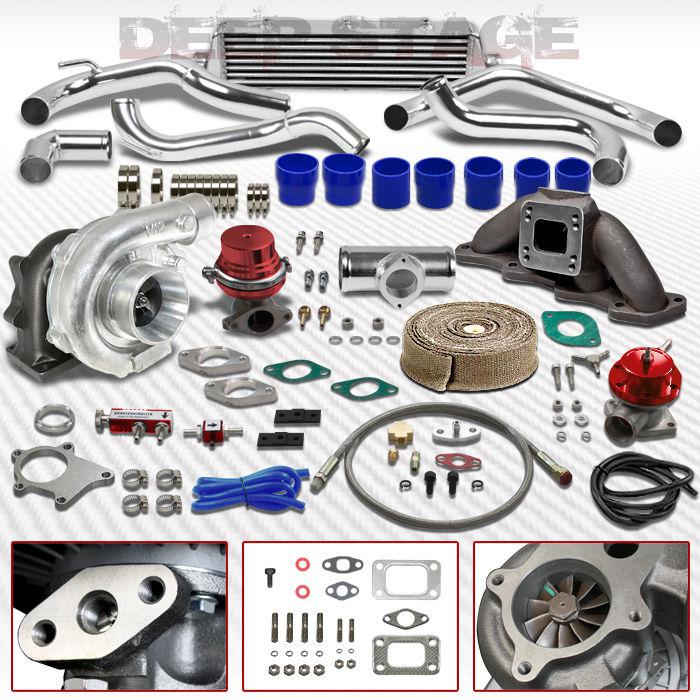 T04e t3t4 11pc turbo kit+intercooler+ pp+manifold+wastegate 89-94 240sx s13 ka24