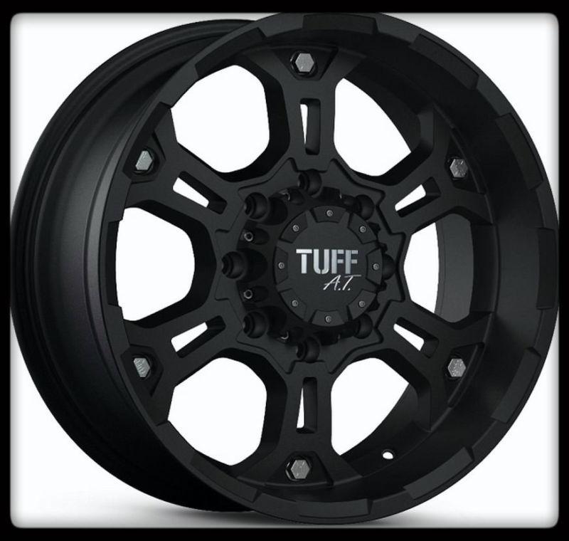 16" x 8" tuff t03 black rims w/ lt245/70/16 bfgoodrich a/t ta ko wheels tires