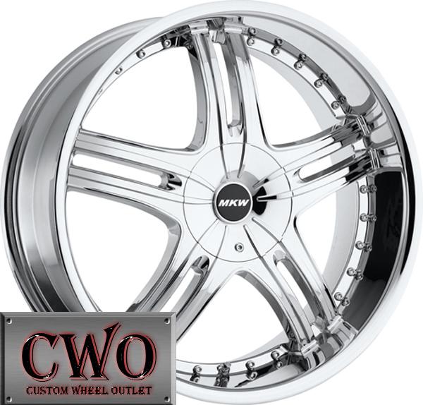 22 chrome mkw m105 wheels rims 5x115/5x120 5 lug 300 charger bmw challenger