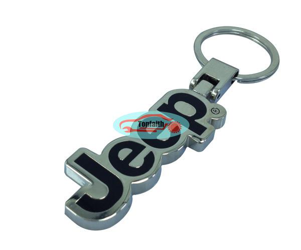 Black pendant keychain key chain ring chrome for grand cherokee compass patriot 