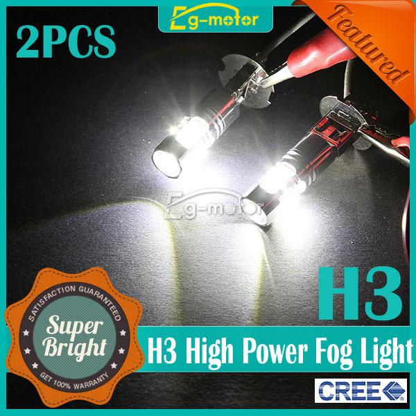 2x h3 25w cree chip 5- led bulbs drl fog driving turn parking light lamps bulb