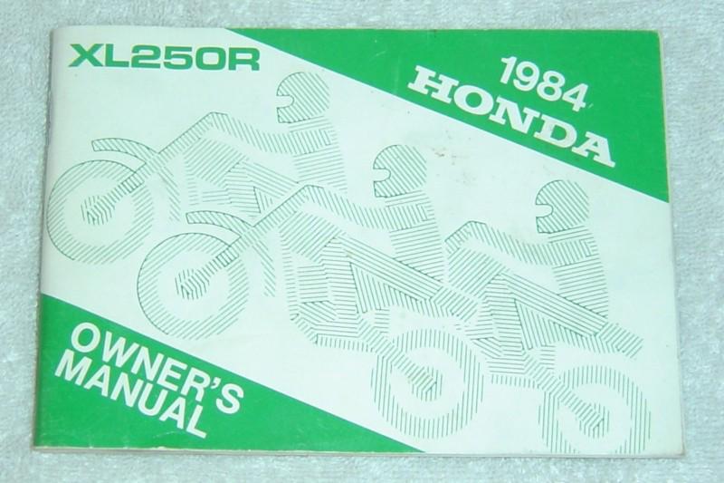 1984 honda xl250r motorcycle owners manual